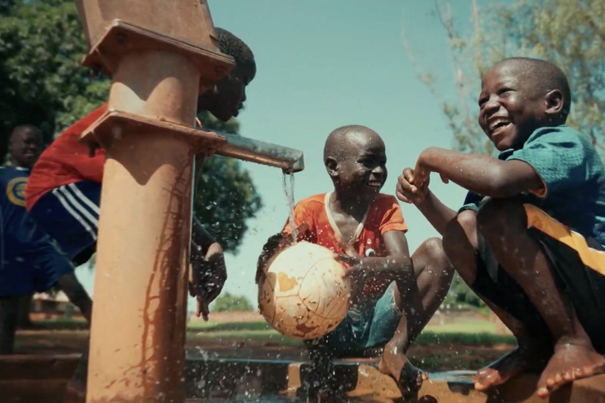 charity: water Bows “Football Takes Water” via Fire Kite