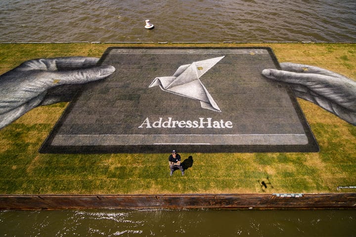 Park Pictures & AddressHate Launch NYC Public Art by Saype on Mother's Day Weekend