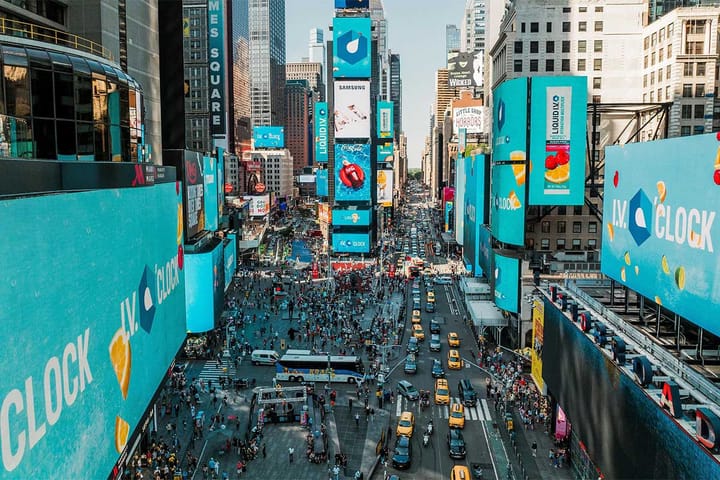 Zambezi Brings Hydration to Times Square at I.V. O'CLOCK